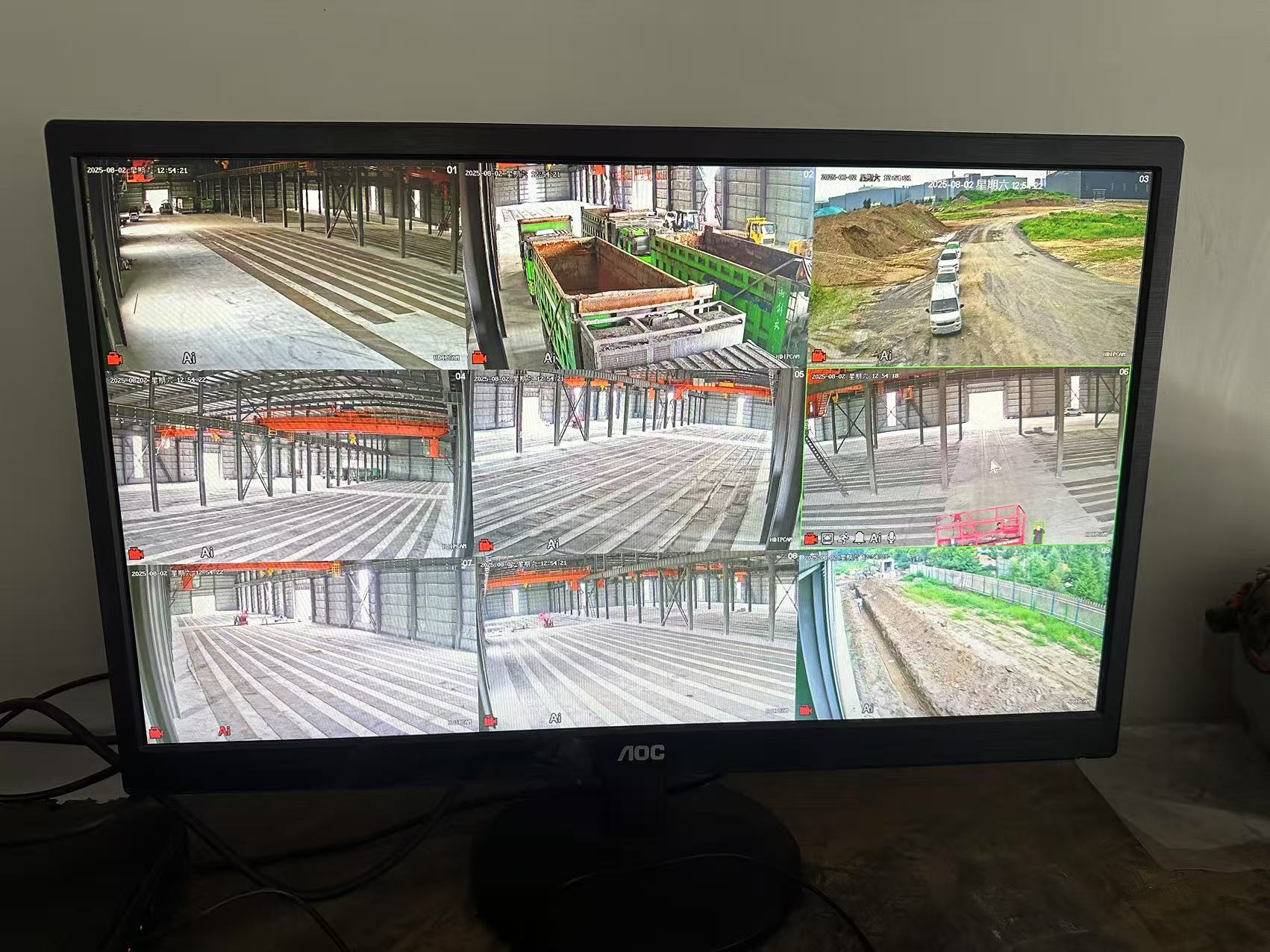 机关厂房录像机接到办公室显示器